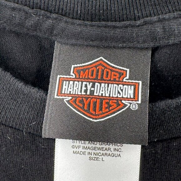 Harley-Davidson Mens Sleeveless T-Shirt XL Black Collierville TN Eagle Graphic R - Picture 7 of 7